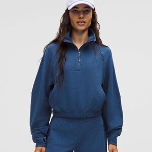 Lululemon Crop Waffle Funnel-Neck Half Zip